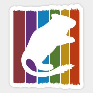 Vintage stripe gerbil silhouette Sticker